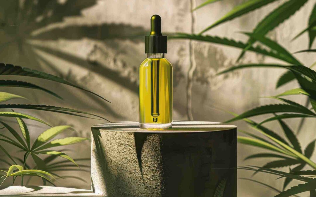 weed leaves oil still life